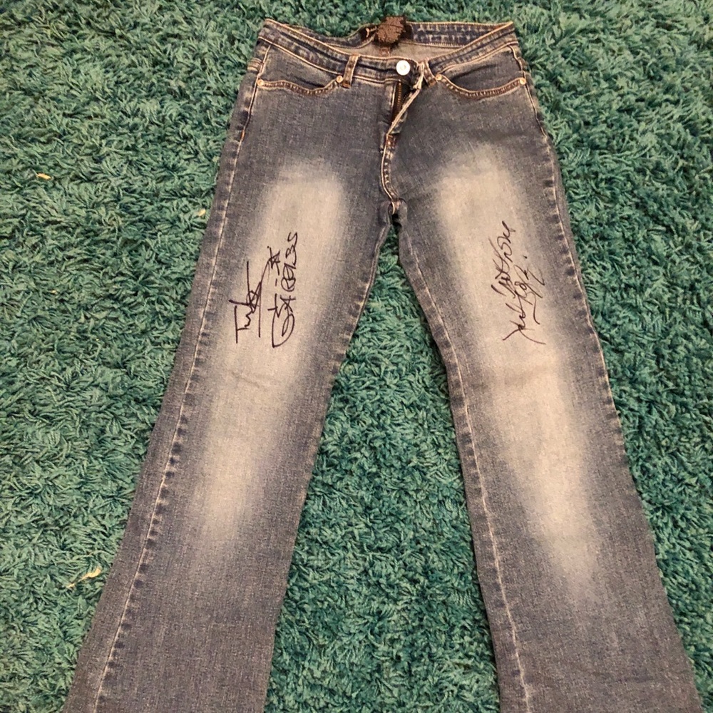 JLo jeans autographed by Jennifer Lopez